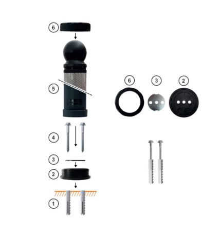 Stalp gri antracit din cauciuc inaltime 87cm, TPU-PA