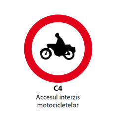 Accesul interzis motocicletelor, Indicator rutier | Semn de circulatie