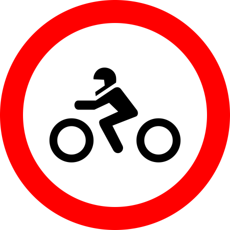 Accesul interzis motocicletelor, Indicator rutier | Semn de circulatie