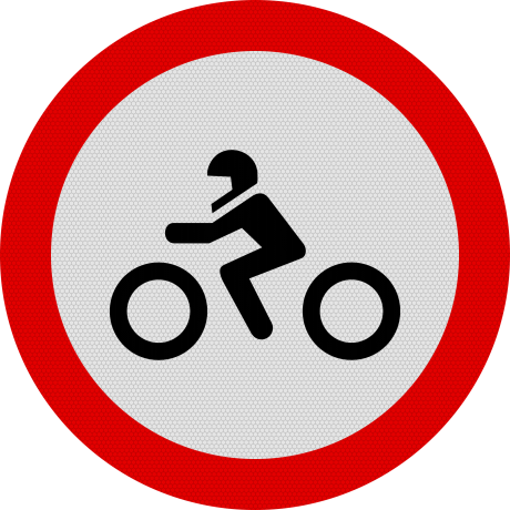 Accesul interzis motocicletelor, Indicator rutier | Semn de circulatie