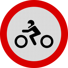 Accesul interzis motocicletelor, Indicator rutier | Semn de circulatie