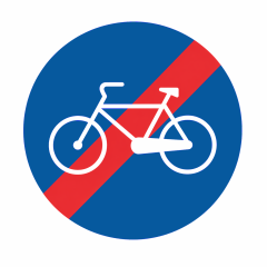 Sfarsitul pistei de biciclete si trotinete electrice D9, Indicator rutier | Semn de circulatie