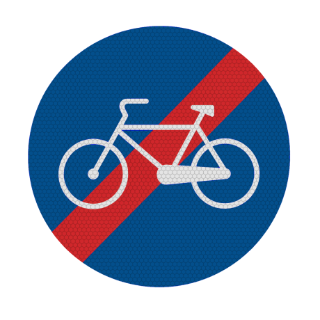 Sfarsitul pistei de biciclete si trotinete electrice D9, Indicator rutier | Semn de circulatie