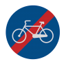 Sfarsitul pistei de biciclete si trotinete electrice D9, Indicator rutier | Semn de circulatie