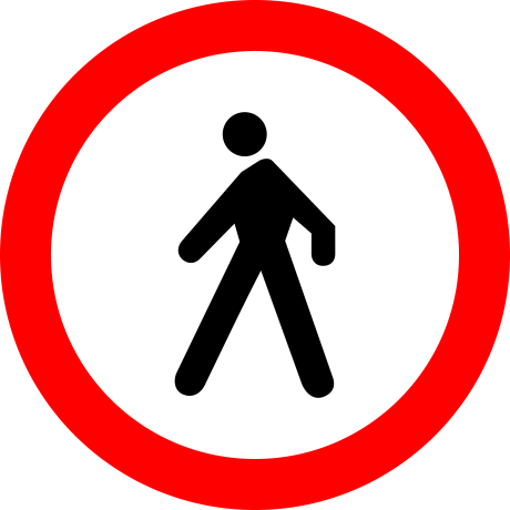 Accesul interzis pietonilor, Indicator rutier | Semn de circulatie