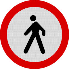 Accesul interzis pietonilor, Indicator rutier | Semn de circulatie