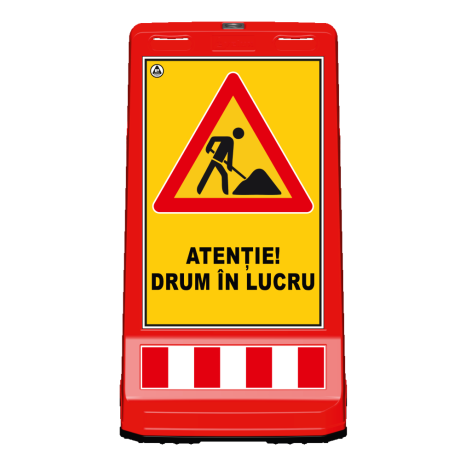 Baliza Directionala Semnalizarea Lucrarilor, 7.50kg, folie reflectorizanta fata 60x40cm