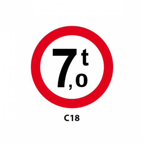 Accesul interzis vehiculelor avand masa mai mare de 7 tone, Indicator rutier | Semn de circulatie