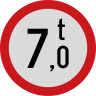 Accesul interzis vehiculelor avand masa mai mare de 7 tone, Indicator rutier | Semn de circulatie