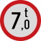 Accesul interzis vehiculelor avand masa mai mare de 7 tone, Indicator rutier | Semn de circulatie