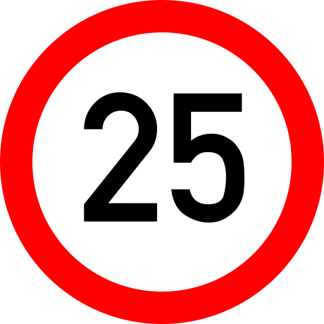 Limitare de viteza 25km, Indicator rutier | Semn de circulatie
