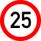 Limitare de viteza 25km, Indicator rutier | Semn de circulatie