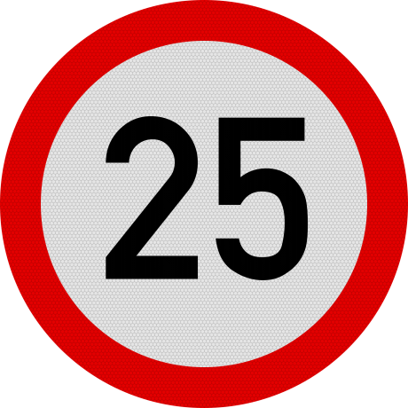 Limitare de viteza 25km, Indicator rutier | Semn de circulatie
