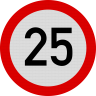 Limitare de viteza 25km, Indicator rutier | Semn de circulatie