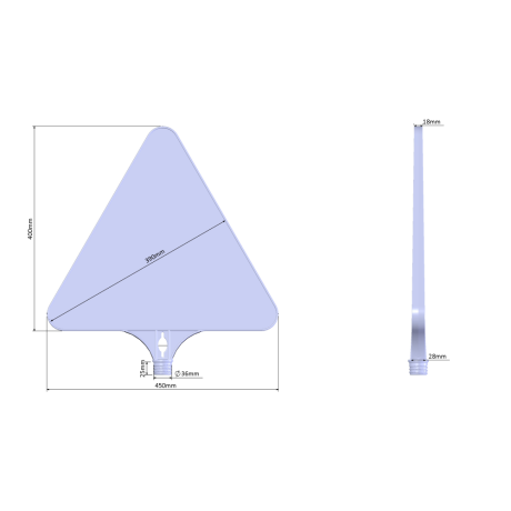Drum ingustat stanga, indicator rutier din plastic PPC, reflectorizant, 39cm (H)