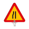 Drum îngustat stânga, indicator rutier din plastic PPC, reflectorizant, 39cm (H)