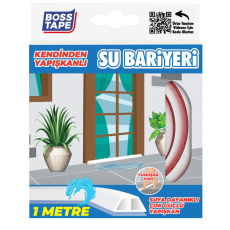 Banda de blocare a apei pentru dus, blaturi bucatarie, margini chiuveta, Alb, 27mm x 1m