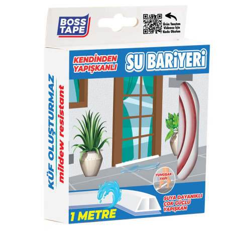 Banda de blocare a apei pentru dus, blaturi bucatarie, margini chiuveta, Alb, 27mm x 1m