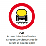 Accesul interzis vehiculelor care transporta substante de natura sa polueze apele, Indicator rutier | Semn de circulatie