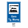 Gara, Indicator rutier | Semn de circulatie