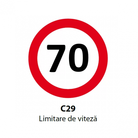 Limitare de viteza 70km, Indicator rutier | Semn de circulatie