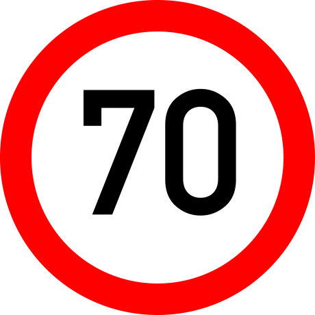 Limitare de viteza 70km, Indicator rutier | Semn de circulatie