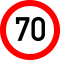 Limitare de viteza 70km, Indicator rutier | Semn de circulatie