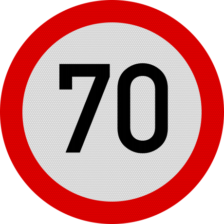 Limitare de viteza 70km, Indicator rutier | Semn de circulatie
