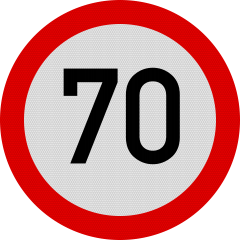 Limitare de viteza 70km, Indicator rutier | Semn de circulatie