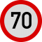 Limitare de viteza 70km, Indicator rutier | Semn de circulatie