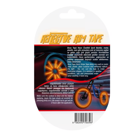 Banda adeziva reflectorizanta NEON, portocaliu, 0.7cm x 7m