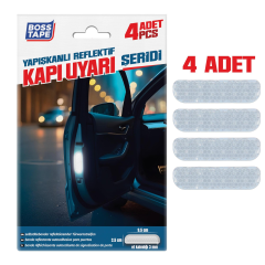 SET 4 Benzi reflectorizante cu adeziv siliconic, ALB, 2.5cm x 9.5cm