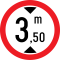Accesul interzis vehiculelor cu inaltimea mai mare de 3,50m, Indicator rutier | Semn de circulatie