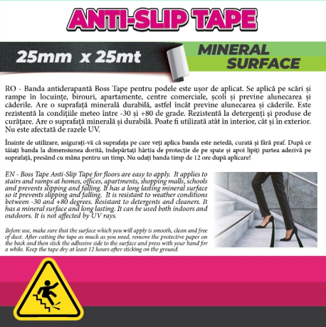 Banda Antiderapanta, 25mm x 25m, Negru