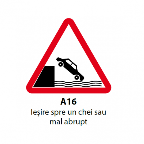 Iesire spre un chei sau mal abrupt, Indicator rutier | Semn de circulatie
