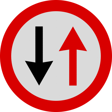 Prioritate pentru circulatia din sens invers, Indicator rutier | Semn de circulatie