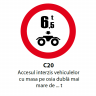 Accesul interzis vehiculelor cu masa pe osia dubla mai mare de ... t, Indicator rutier | Semn de circulatie