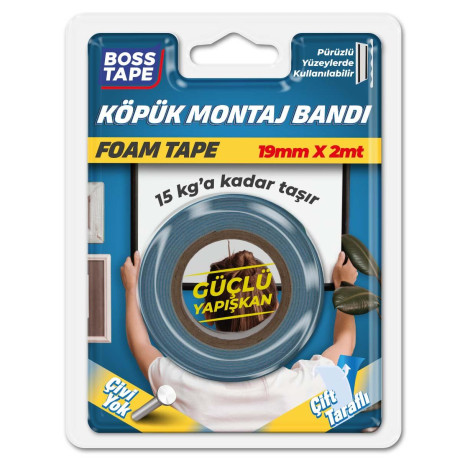 Bandă de Montaj Dublu Adezivă pentru Accesorii de 15kg, 19mm x 2m