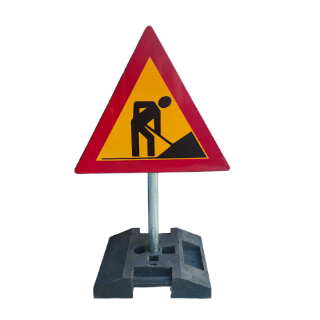 SET Indicator semnalizare lucrari cu suport mobil, stalp 1m, greutate 22kg