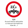 Accesul interzis vehiculelor cu masa pe osia tripla mai mare de ... t, Indicator rutier | Semn de circulatie