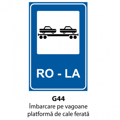 Imbarcare pe vagoane platforma de cale ferata, Indicator rutier | Semn de circulatie