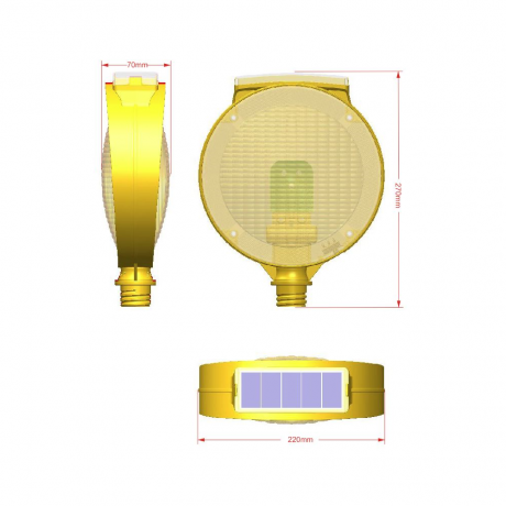 Lampa pentru semnalizare lucrari, economic, lumina intermitenta galbena