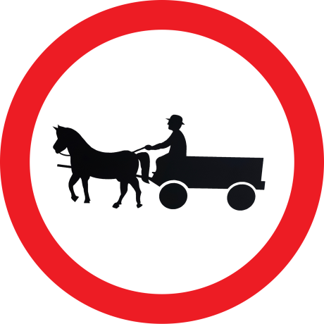Accesul interzis vehiculelor cu tractiune animala, Indicator rutier | Semn de circulatie