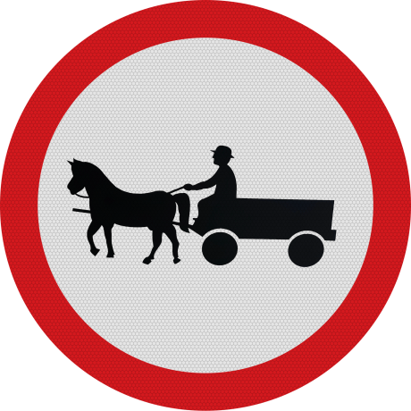 Accesul interzis vehiculelor cu tractiune animala, Indicator rutier | Semn de circulatie