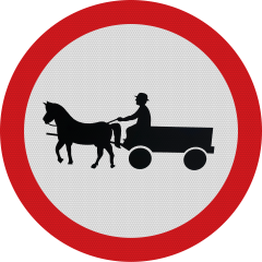 Accesul interzis vehiculelor cu tractiune animala, Indicator rutier | Semn de circulatie