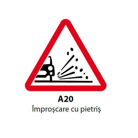 Improscare cu pietris A20, Indicator rutier | Semn de circulatie