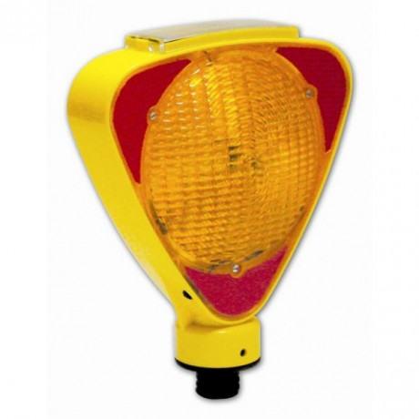 Lampa pentru semnalizare lucrari, suport rotativ, reflectorizanta, lumina intermitenta galbena