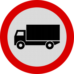Accesul interzis vehiculelor destinate transportului de marfuri, Indicator rutier | Semn de circulatie