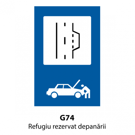 Refugiu rezervat depanarii, Indicator rutier | Semn de circulatie