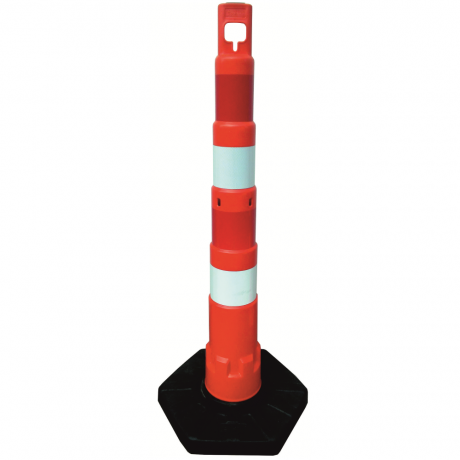 Stalp mobil cu benzi reflectorizante, greutate 8.7kg, inaltime 1.20m, stivuibil